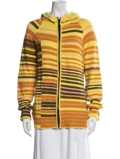 Pre-owned Acne Studios Striped Jacket In Yellow