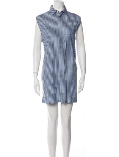 Pre-owned Acne Studios Striped Mini Dress In Blue