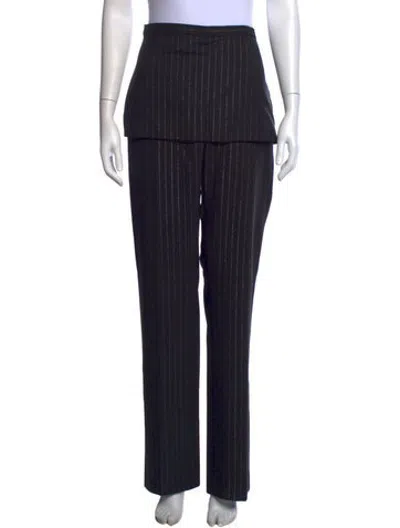 Pre-owned Acne Studios Striped Straight Leg Pants W/ Tags In Black
