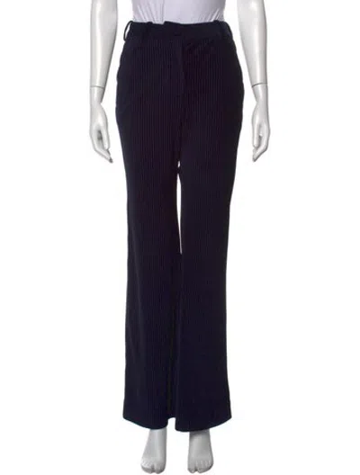 Pre-owned Acne Studios Striped Wide Leg Pants In Blue