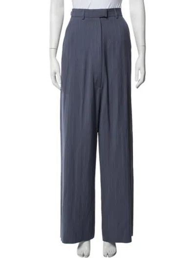 Pre-owned Acne Studios Striped Wide Leg Pants In Blue