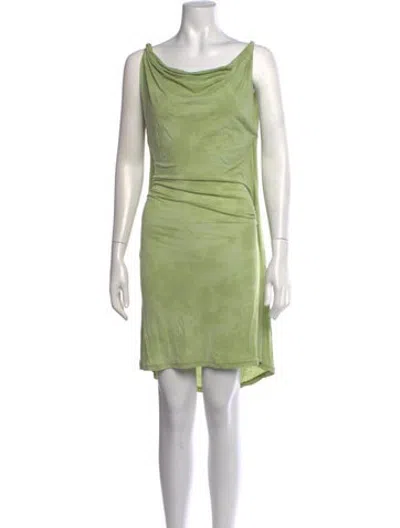 Pre-owned Acne Studios Tie-dye Print Mini Dress In Green