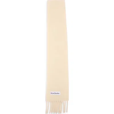 Acne Studios Vally Skinny Alpaca & Wool Blend Fringe Scarf In Neutral