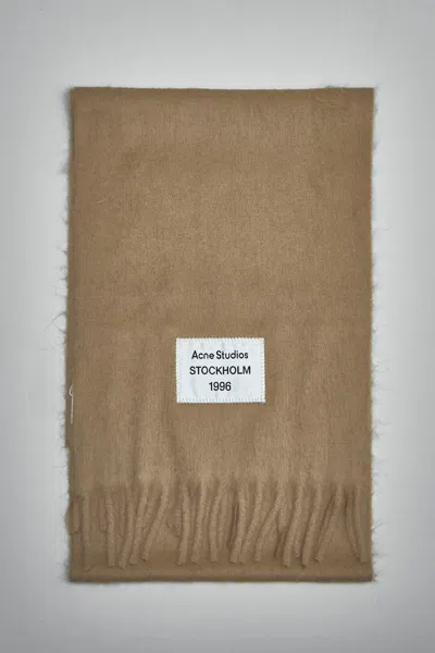 Acne Studios Wool Mohair Scarf In Brown
