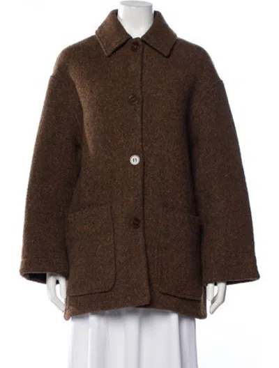 Pre-owned Acne Studios Wool Tweed Pattern Coat In Brown