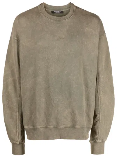 A-cold-wall* Uniform Crewneck Gathered Cotton Sweatshirt In Verde