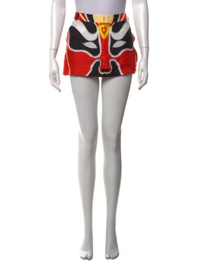 Pre-owned Act N°1 Silk Mini Skirt In Red