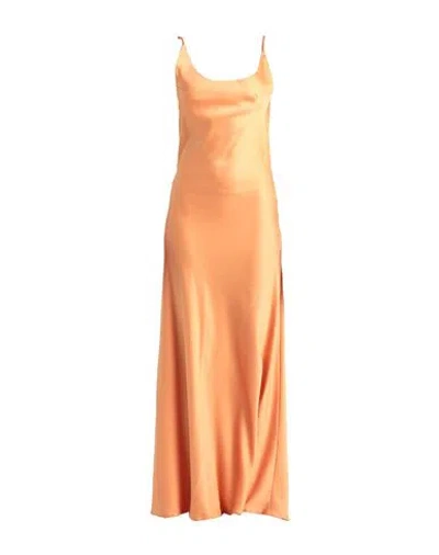 Actualee Woman Maxi Dress Orange Size 8 Polyester