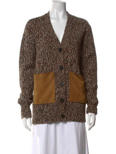 Pre-owned Adam Lippes Cashmere Patterned Sweater In Brown