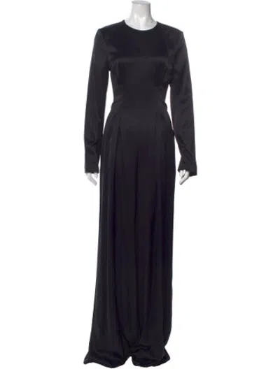 Pre-owned Adam Lippes Crew Neck Jumpsuit In Black