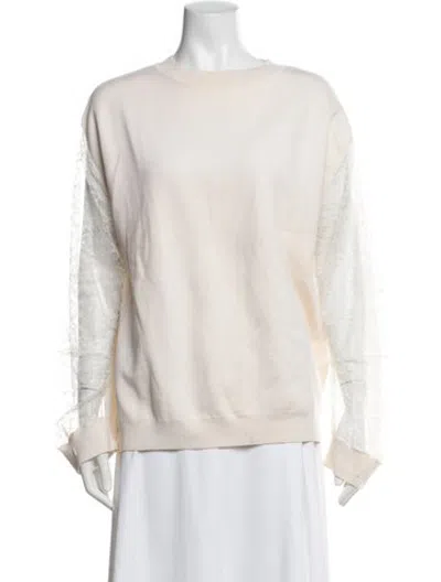 Pre-owned Adam Lippes Crew Neck Sweater In Neutrals