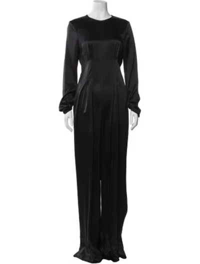 Pre-owned Adam Lippes Silk Crew Neck Jumpsuit In Blue