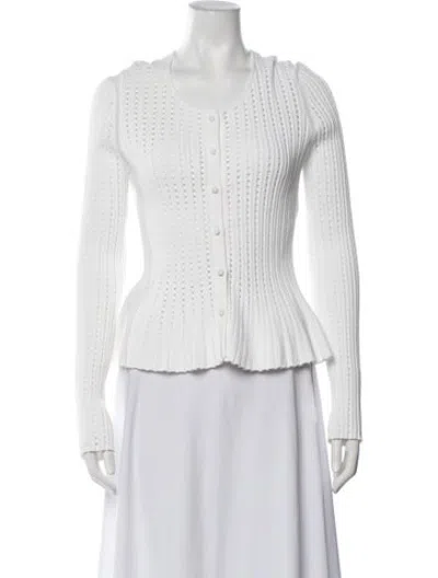 Pre-owned Adam Lippes Silk Crew Neck Sweater In White