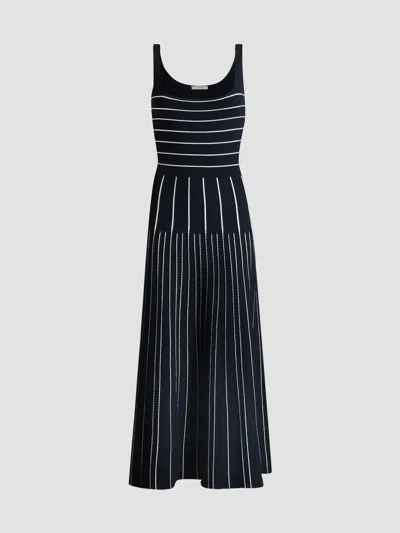 Adam Lippes Women's Gemma Compact Jacqaurd Midi Dress In Blue