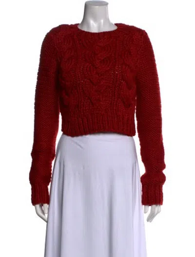 Pre-owned Adam Lippes Wool Crew Neck Sweater In Red
