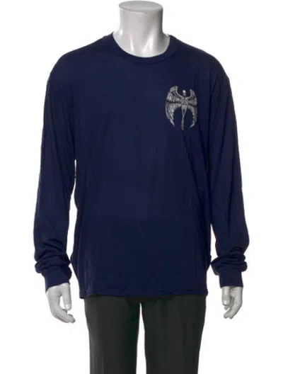Pre-owned Adaptation Graphic Print Crew Neck T-shirt In Blue