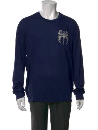Pre-owned Adaptation Graphic Print Crew Neck T-shirt In Blue