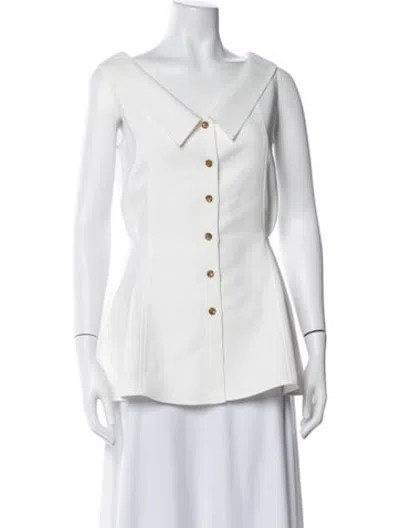 Pre-owned Adeam Sleeveless Button-up Top In White