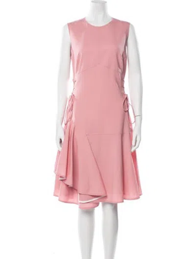 Pre-owned Adeam Wool Midi Length Dress In Pink