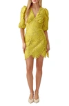 Adelyn Rae Harper Lace Minidress In Cyber Lime