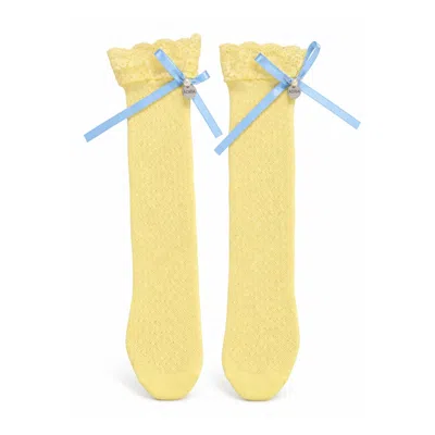 Adiba Women's Yellow Buttercup Lace Charm Socks