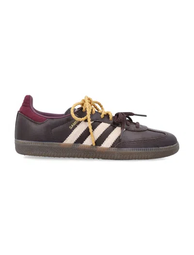 Adidas Originals Adidas Samba-inspired Regular-fit Leather Sneakers For Women In Burgundy