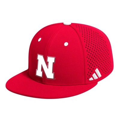 Adidas Originals Adidas Scarlet Nebraska Huskers On-field Baseball Fitted Hat