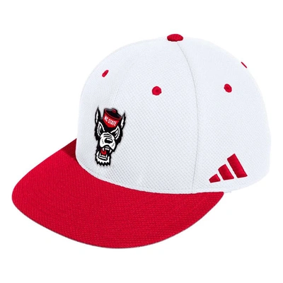 Adidas Originals Adidas White Nc State Wolfpack On-field Baseball Fitted Hat