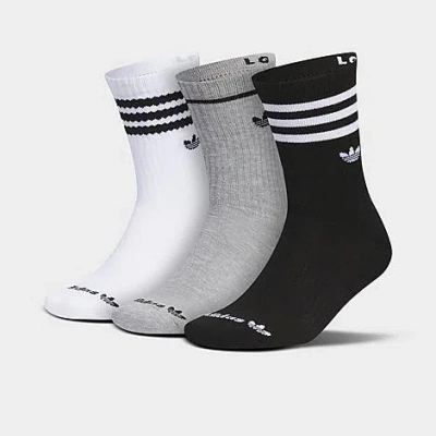 Adidas Originals Adidas Women's Originals Roller 3.0 Crew Socks (3-pack) In White/grey/black