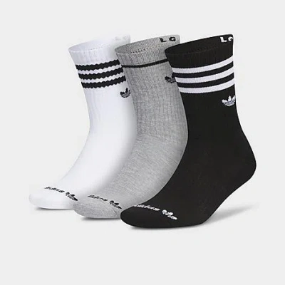 Adidas Originals Adidas Women's Originals Roller 3.0 Crew Socks (3-pack) In White/grey/black