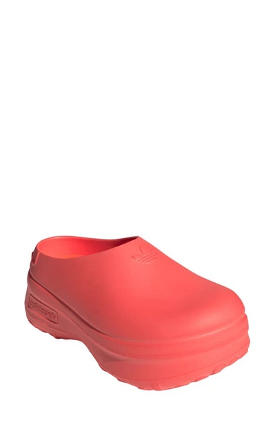 Adidas Originals Adifom Stan Smith Platform Mule In Solar Red/ Red/ Glow Orange