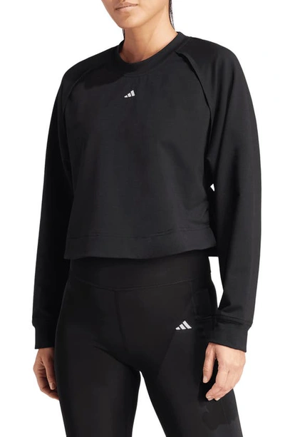 Adidas Originals Cutout French Terry Cover-up Top In Black