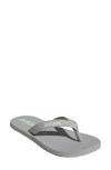 Adidas Originals Eezay Flip Flop In Grey Two/green/grey