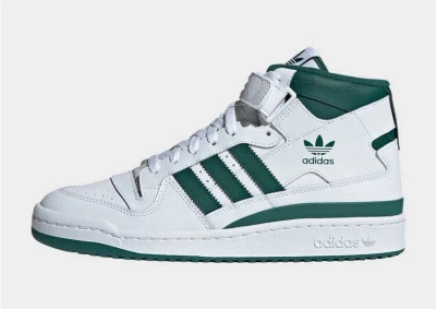 Pre-owned Adidas Originals Forum Mid Trainers White And Green In White/green