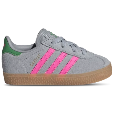 Adidas Originals Gazelle In Lucid Pink/halo Silver/green