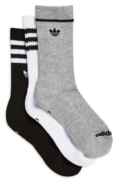 Adidas Originals Kids' Assorted 3-pack Originals Crew Socks In White/ Grey/ Black