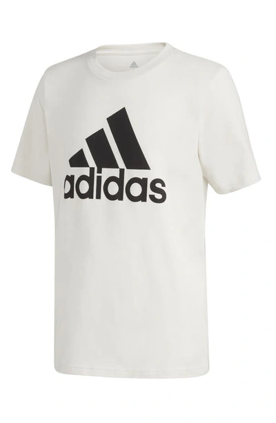 Adidas Originals Kids' Logo Badge Graphic T-shirt In Cream