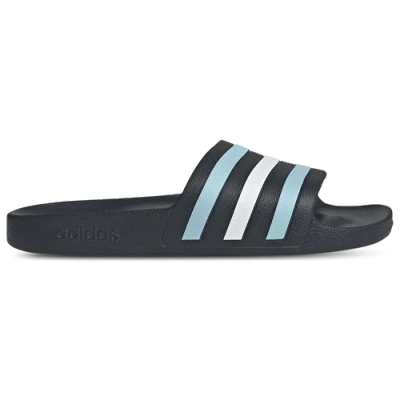 Adidas Originals Mens Adidas Adilette Aqua Slides In Night Navy/icey Blue/ftwr White