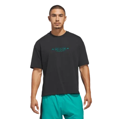 Adidas Originals Mens Adidas Anthony Edwards World Of 5 T-shirt In Black/equipment Green