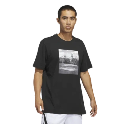 Adidas Originals Mens Adidas Hoop Sanctuary Graphic T-shirt In Black