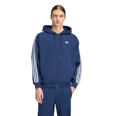 Adidas Originals Mens  Adicolor Oversize Full-zip Hoodie In Night Indigo