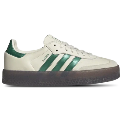 Adidas Originals Sambae In Cream White/bold Green/collegiate Green