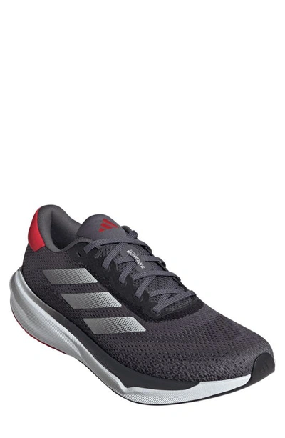 Adidas Originals Supernova Stride Running Shoe In Grey/ White/ Better Scarlet