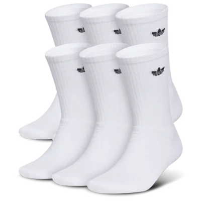 Adidas Originals Trefoil 6 Pack Quarter Socks In White/white