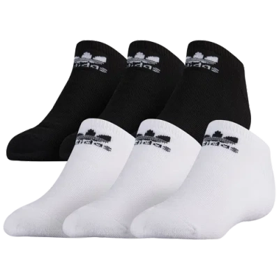 Adidas Originals Trefoil 6-pack No Show Socks In White/black
