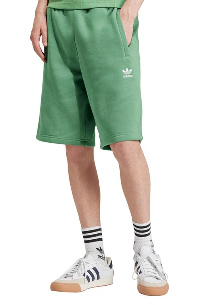 Adidas Originals Trefoil Essentials Sweat Shorts In Preloved Green