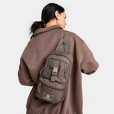 Adidas Originals Utility Sling 3.0 Crossbody Bag In Earth Strata Brown