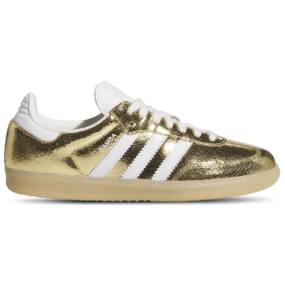Adidas Originals Womens Adidas Samba Og Cracked Metallic In Gold Metallic/white