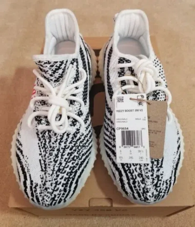 Pre-owned Adidas Originals Yeezy Boost 350 V2 Zebra Cp9654 Size 6.5 Brand Deadstock In White