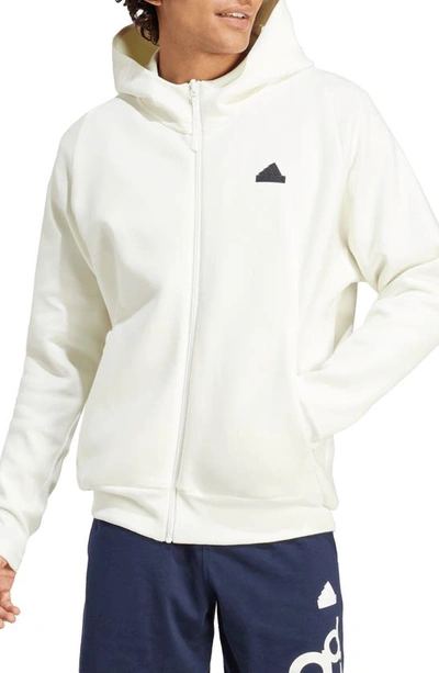 Adidas Sportswear Z.n.e. Aeroready Zip Hoodie In Off White